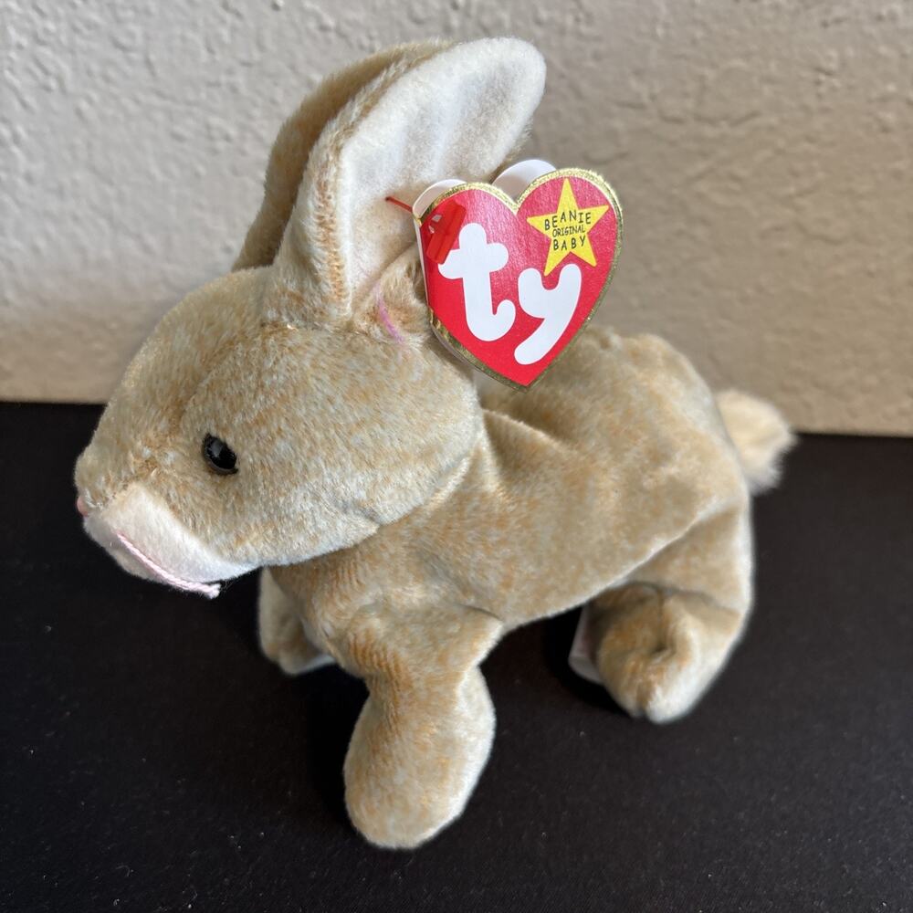 TY Beanie Babies NIBBLY the Rabbit - DOB May 7, 1998